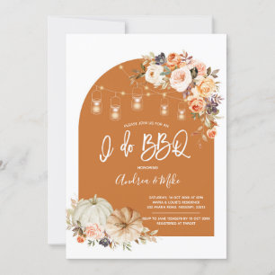 Boho Arch Fall Pumpki BBQ Couple Shower Invitación