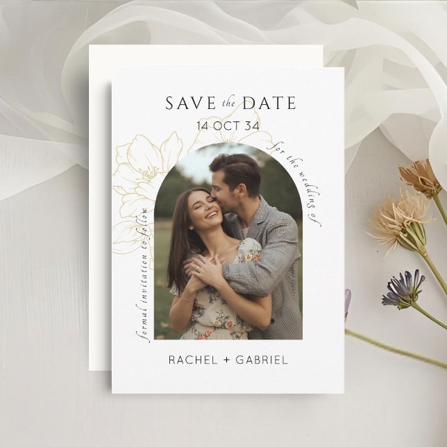 Boho Arch Floral Wedding Save the Date (Subido por el creador)
