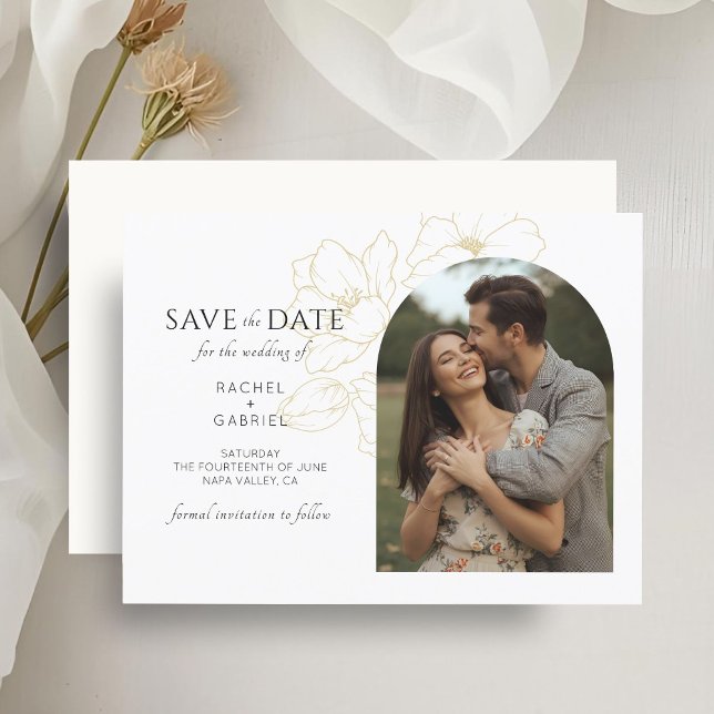 Boho Arch Floral Wedding Save the Date (Subido por el creador)