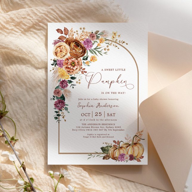 Boho Arch Sweet Little Pumpkin Baby Shower (Subido por el creador)