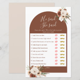 Boho Arch Terracota Dijo que dijo que la tarjeta d