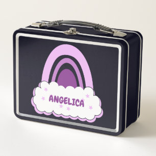 Boho Arcoiris con Nube y Estrellas Caja Metalizado