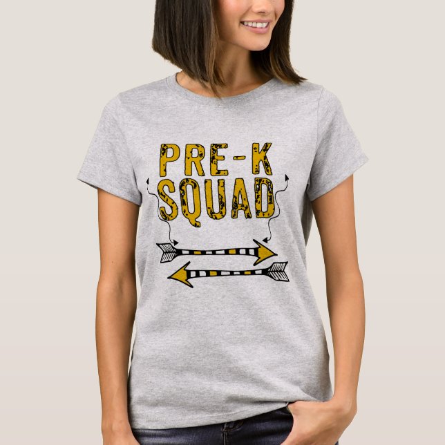 Boho Arrows Pre-K Squad personalizado camiseta (Anverso)