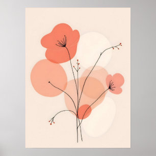 Boho Arte Moderno. Resumen de las Flores de Coral.