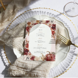 Boho Autumn Floral Boda Menu