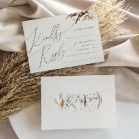 Boho Autumn | Opción de menú horizontal Beige RSVP