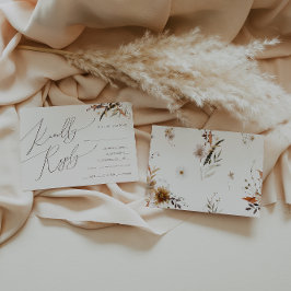 Boho Autumn Wildflower Beige Menú Carta RSVP