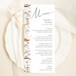 Boho Autumn Wildflower | Menú de cena Boda<br><div class="desc">Presentamos nuestra impresionante flor silvestre de otoño | menú boda para la cena, que adopta un diseño sencillo y moderno que refleja la belleza de la naturaleza. Con flores de acuarela de otoño prensado y hojas de terracota, captura la esencia de los tonos naranjas quemados en octubre, creando un diseño...</div>