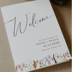 Boho Autumn Wildflower   Programa de Bodas Dobles