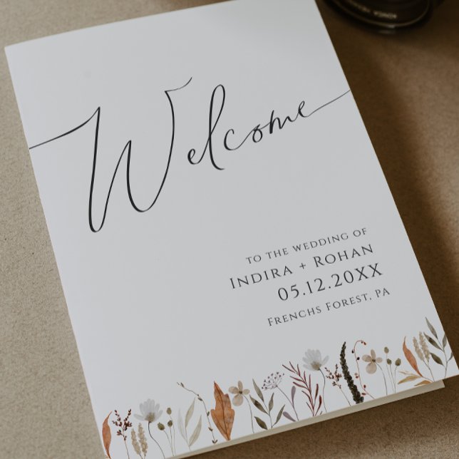 Boho Autumn Wildflower | Programa de Bodas Dobles (Subido por el creador)