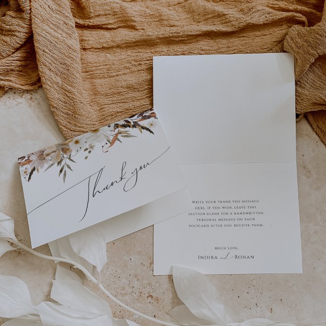 Boho Autumn Wildflower | Tarjeta de agradecimiento (Subido por el creador)