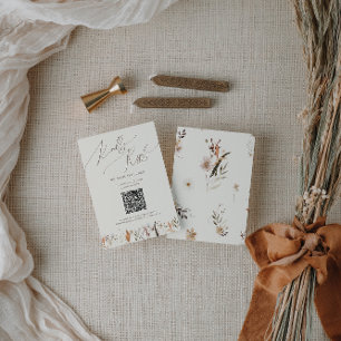 Boho Autumn Wildflower   Tarjeta RSVP de código QR