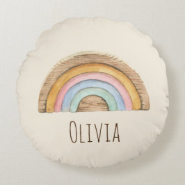 Boho baby Beige Watercolor Juguetes Ronda almohada