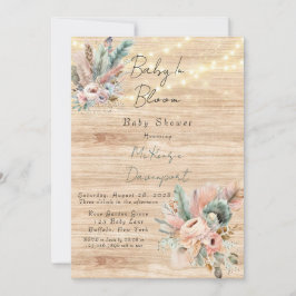 Boho Baby In Bloom Invitación Baby Shower