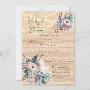 Boho Baby In Bloom Invitación Baby Shower