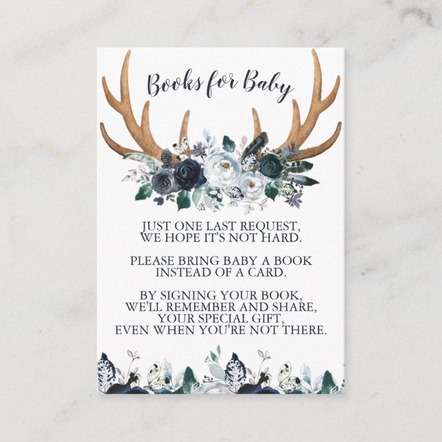 Boho Baby Shower Books para la tarjeta Baby Insert (Anverso)