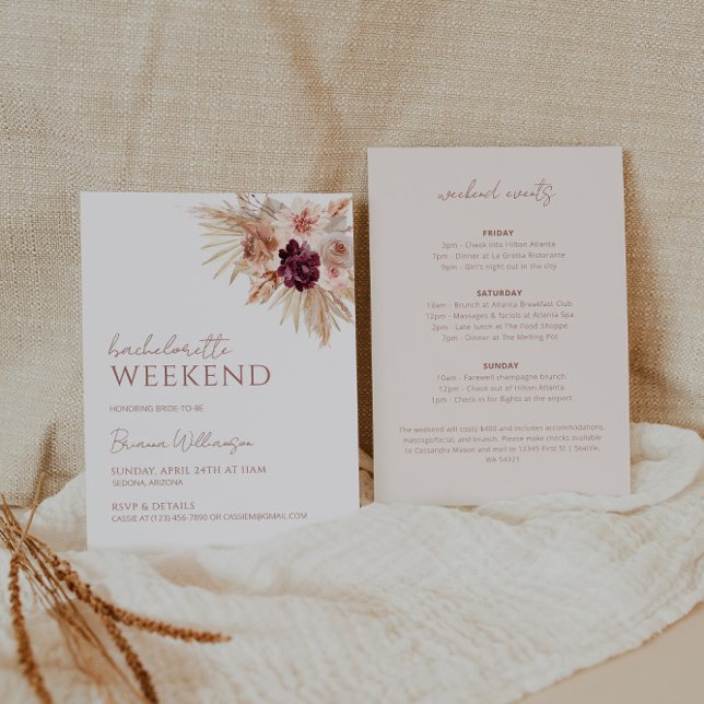 Boho Bachelorette Invitación a fin de semana e Iti (Subido por el creador)