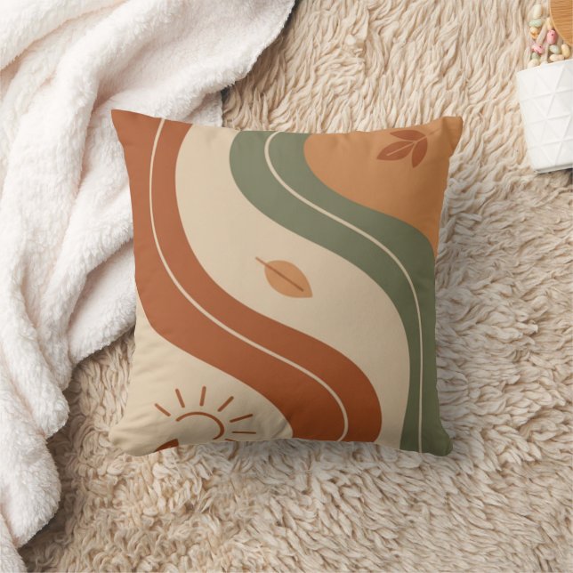Boho Balance & Calm Almohada Decorativa | Quemado  (Manta)