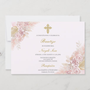 Boho Bautismo Invitación española