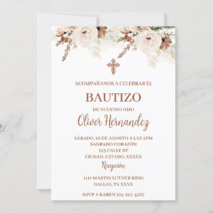 Boho Bautismo Invitación española