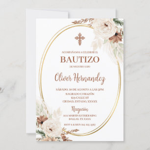Boho Bautismo Invitación española