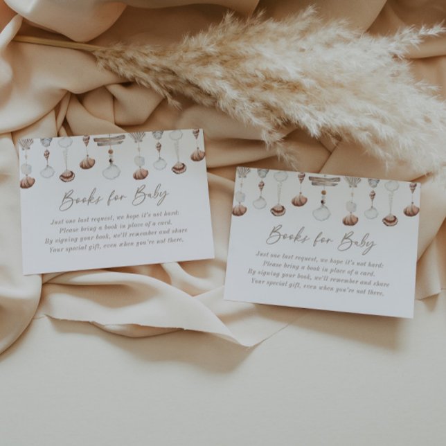 Boho Beach Books para la tarjeta de inscripción pa (Zazzle Boho Beach Books for Baby Enclosure Card)