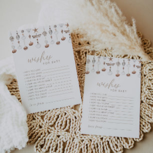 Boho Beach Shell desea una tarjeta de bebé