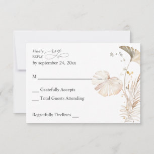 Boho Beach Tropical Beige Floral sin comida RSVP