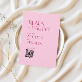 Boho Beige Brown Boda negrita Código QR tarjeta RS