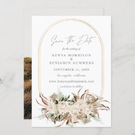 Boho Beige Floral Salven la invitación a la foto d