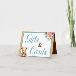 Boho Blue Bear Baby Shower Regalos y Tarjetas
