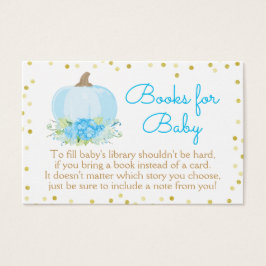 Boho Blue Pumpkin Baby Shower trae tarjeta de libr