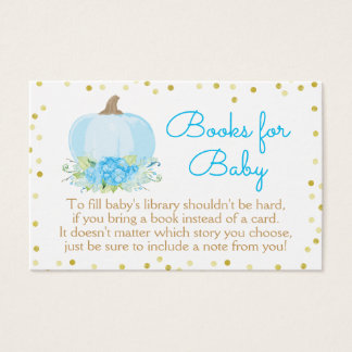 Boho Blue Pumpkin Baby Shower trae tarjeta de libr