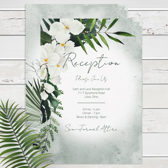 Boho Boda de recepción de acuarela de plantas trop (Subido por el creador)
