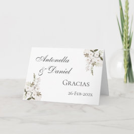 Boho Boda español Gracias tarjeta