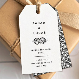 Boho boda o compromiso Favor etiqueta con nudo