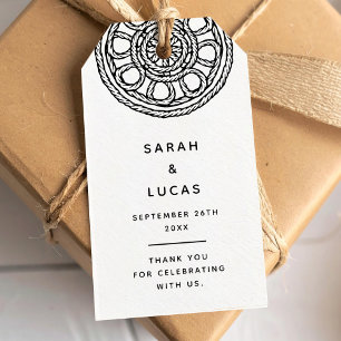 Boho boda o compromiso Favor etiqueta con nudos