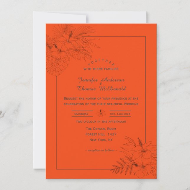 Boho Boho Invitación a la Boda de Verano en la Pla (Anverso)