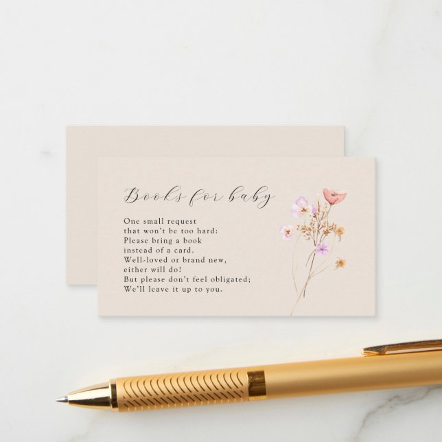 Boho Books Para Tarjeta De Alojamiento Para Bebés (Anverso/Reverso In Situ)