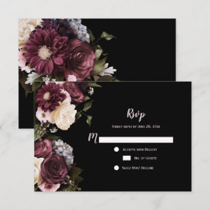 Boho Borgoña Rosa Blanco Floral RSVP