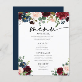 Boho Borgundy Boda Flat Menu