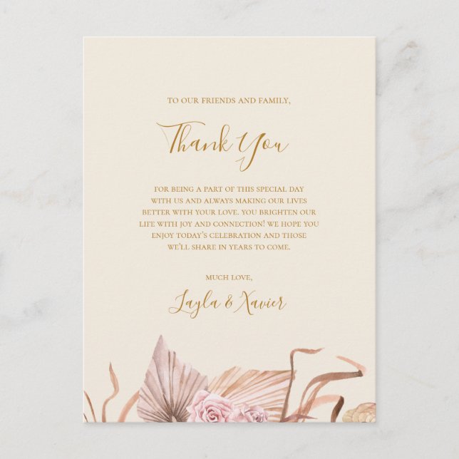 Boho Botanical | Tarjeta De Recepción De Marfil (Anverso)