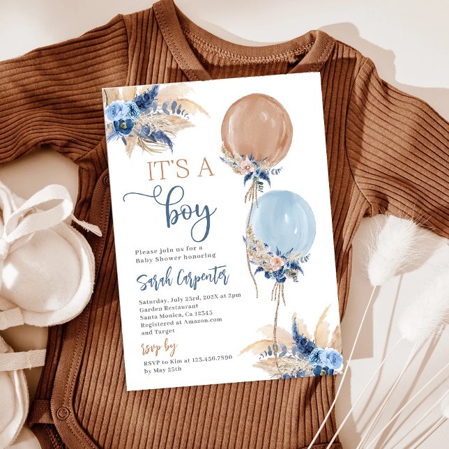 Boho Boy globaliza la invitación de Baby Shower (Subido por el creador)