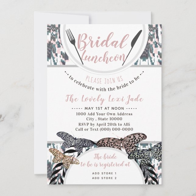 Boho Bridal Luncheon Shower Spring Fall Invitación (Anverso)