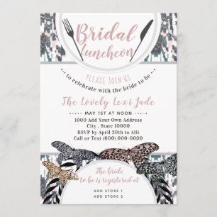 Boho Bridal Luncheon Shower Spring Fall Invitación
