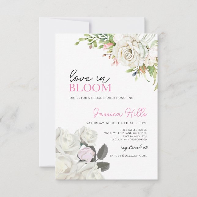Boho Bridal Shower Invitación El amor está en flor (Anverso)