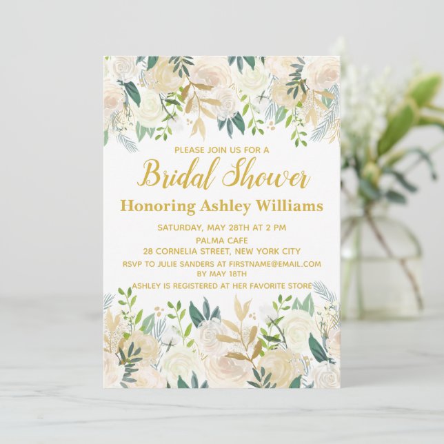 Boho Bridal Shower Invitaciones a la vegetación de (Anverso de pie)