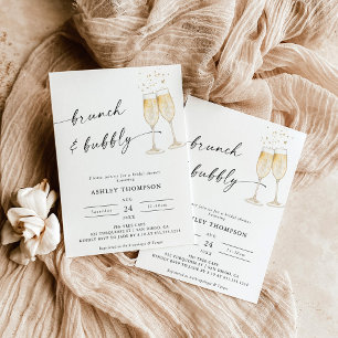 Boho Brunch & Bubbly Bridal Shower Invitación