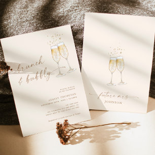 Boho Brunch & Bubbly Bridal Shower Invitación