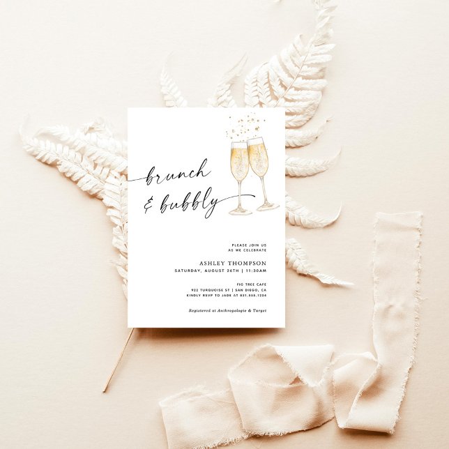 Boho Brunch & Bubbly Bridal Shower Invitación (Subido por el creador)